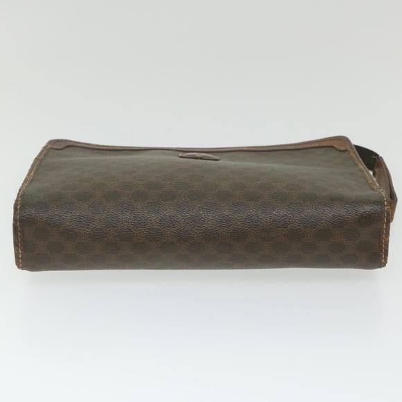 CELINE Macadam Canvas Clutch Bag PVC Leather Brown Auth ti1357 - Picture 5 of 16